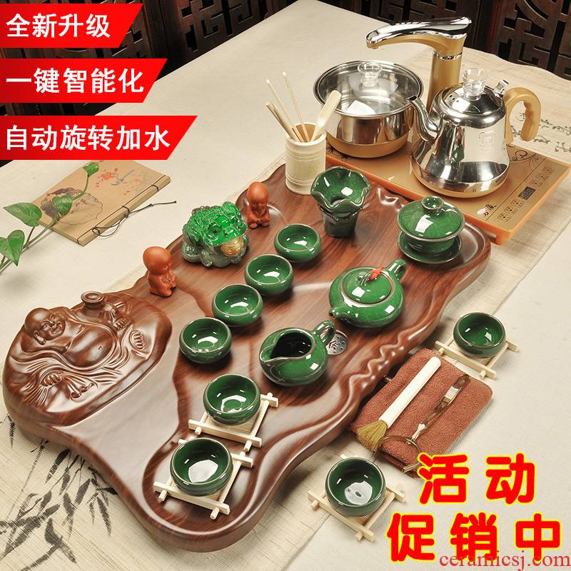 Beauty cabinet household automatic four one purple sand sea ice crack cup tea tea set kung fu tea tray tea set