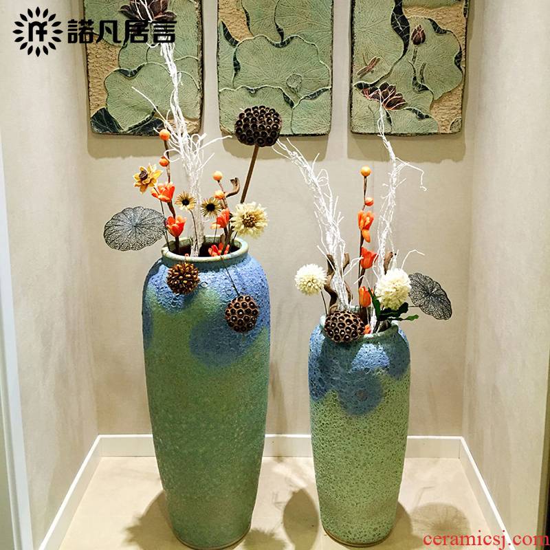 Large vase color glaze up modern European sitting room hotel villa furnishing articles flower decoration decoration
