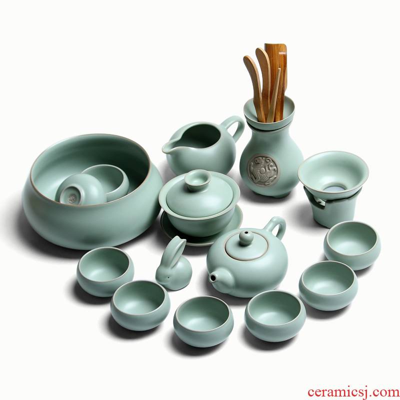 Mingyuan FengTang tea set kung fu tea set to open the slice your up of a complete set of ceramic tea tureen teapot tea cups