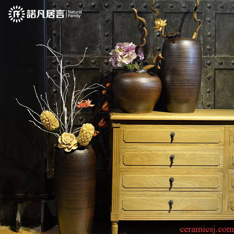 Ceramic clay POTS European sitting room of large vase household adornment flowers flower garden hotel coarse pottery furnishing articles