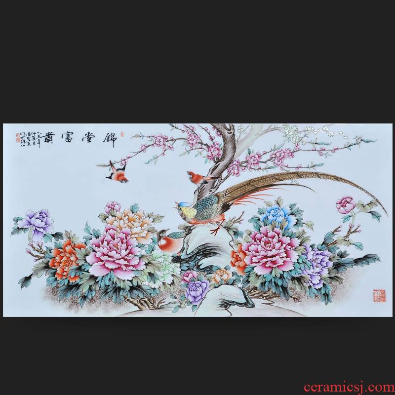 Jingdezhen ceramics Feng Huiying hand - made silk hall riches and honour porcelain plate painter adornment picture hanging in the sitting room is placed