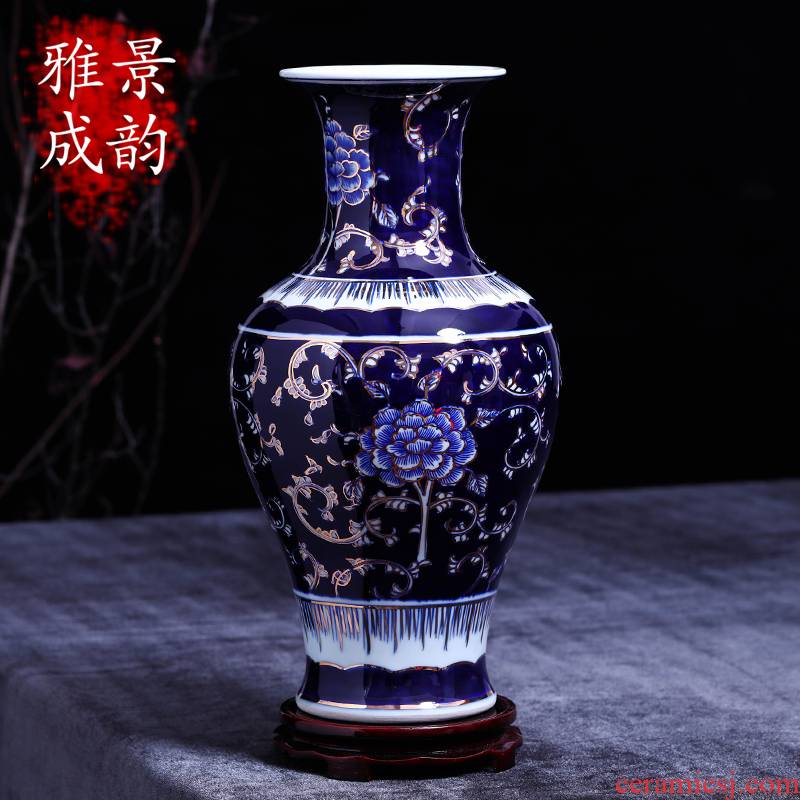 Jingdezhen ceramics sitting room ground vase large Chinese style restoring ancient ways of creative decorative furnishing articles porch is plugged into the vase