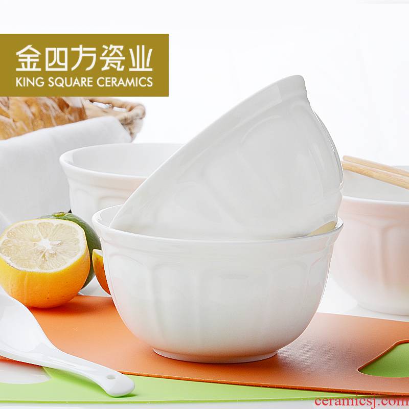 Gold square creative ceramic Korean ruili noodles bowl of soup bowl noodles adult children home outfit heat - resistant to use