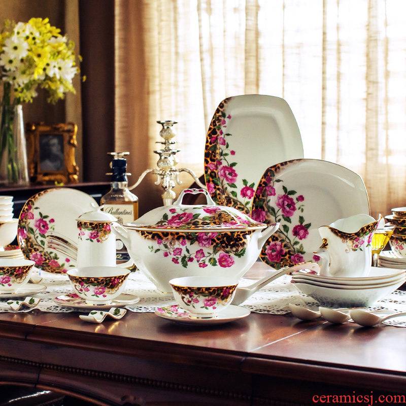 Jingdezhen ceramic tableware suit us and Korean dishes suit household ceramics bowl chopsticks dishes housewarming gift