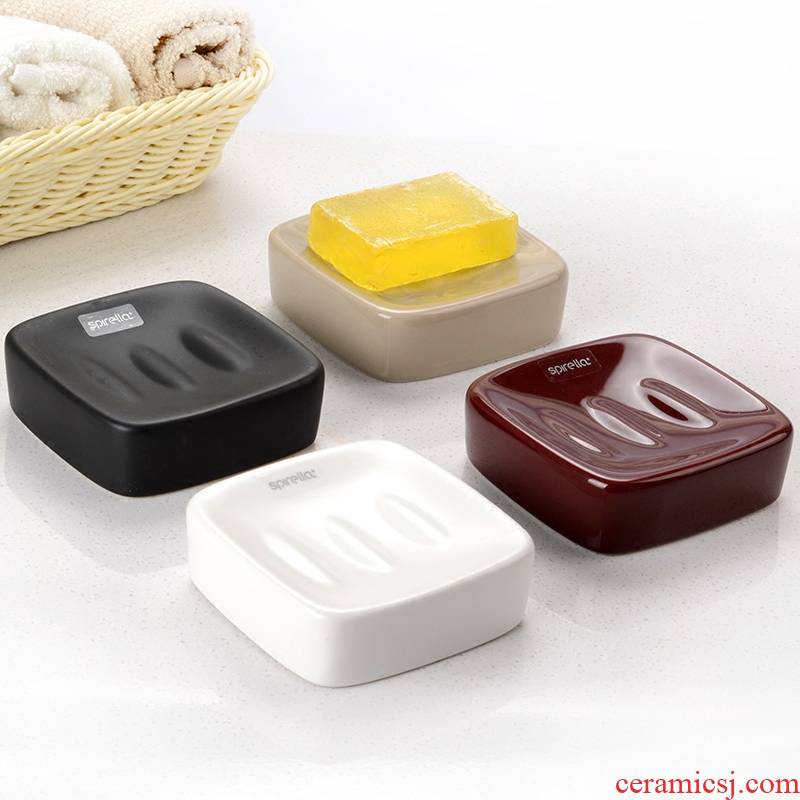 Spirella silk pury Retro galaxy ceramics tetragonal soap box of checking the soap dish of hotel soap