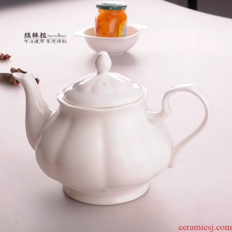 Large capacity coffee pot teapot child pure white ipads porcelain ceramic ceramic coffee pot