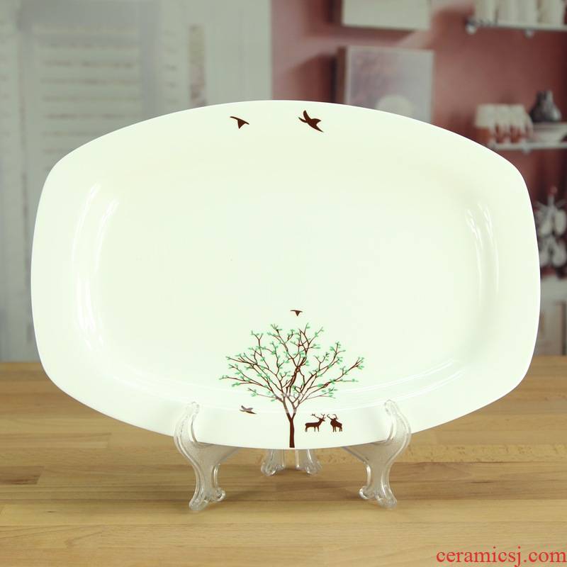 12 inch fish dish square plate elliptical fish plate healthy tree series Jane the tangshan ipads China