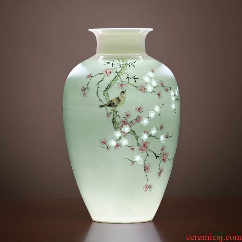 Jingdezhen ceramics vase Chinese famous flower arranging master hand draw powder enamel household the sitting room porch place