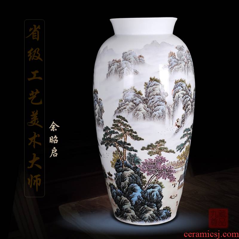 Jingdezhen ceramics Yu Zhao rev hand - made enamel vase khe sanh seclusion home sitting room handicraft furnishing articles