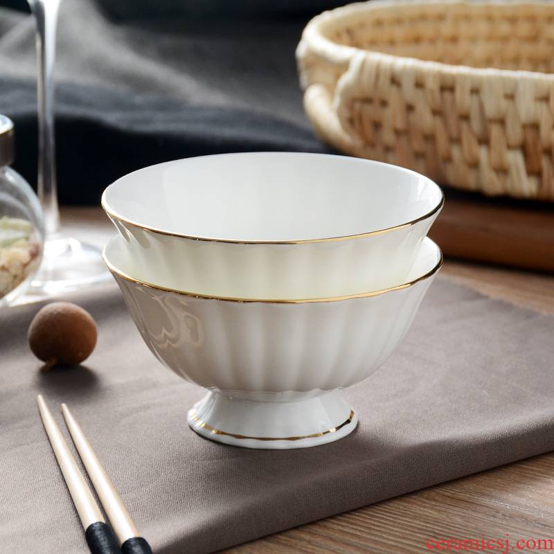 Tangshan ipads bowls 5 inches tall bowl to eat rice bowl of household ceramic bowl European - style up phnom penh ultimately responds soup bowl bowl of rice bowls