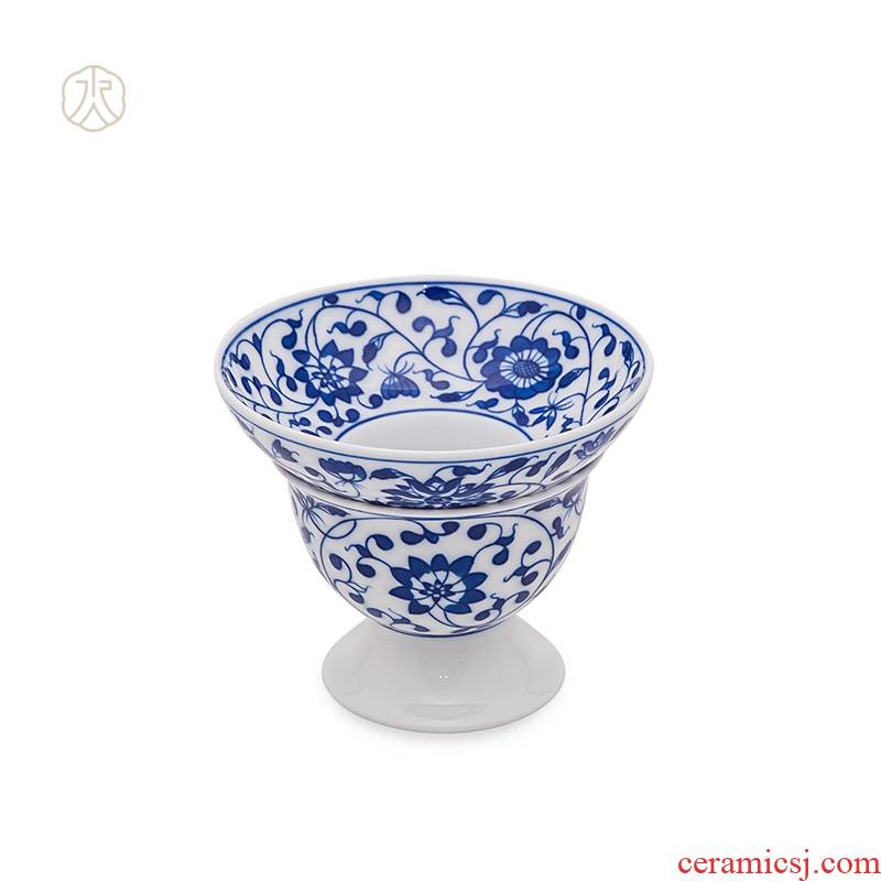 "Custom" cheng DE hin ceramic jingdezhen blue and white tea pure hand - made with parts) filter 1 string of lotus flower tea