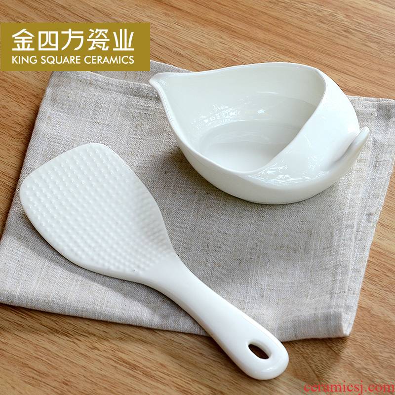 Ipads China dinner spade suit creative kitchen utensils round head ceramic spoons household shengfan suit spade shovel holder frame