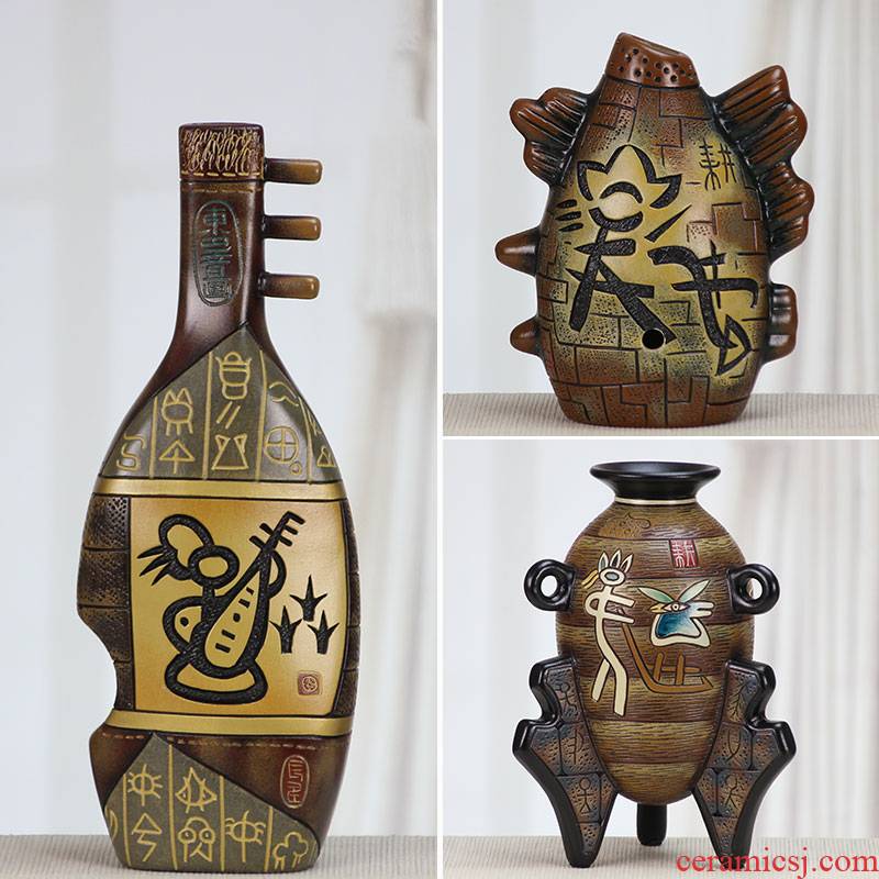 The Big well 2 balalaika lijiang dongba love creative ceramic furnishing articles rich ancient frame TV ark, picking gifts