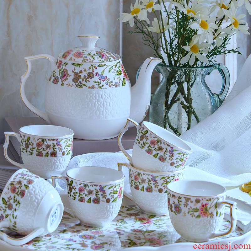 Ceramic cup with European cup sitting room suit household cold water with hot tea cup wedding gifts kettle