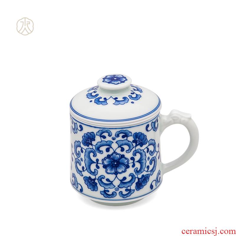 Cheng DE hin kung fu tea set, jingdezhen ceramic cups with good boss cup manual blue yan flowering season 5