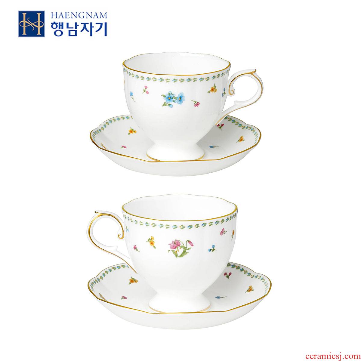 Victoria HAENGNAM Han Guoxing south porcelain series 2 cups 2 disc ceramic tea set gift boxes