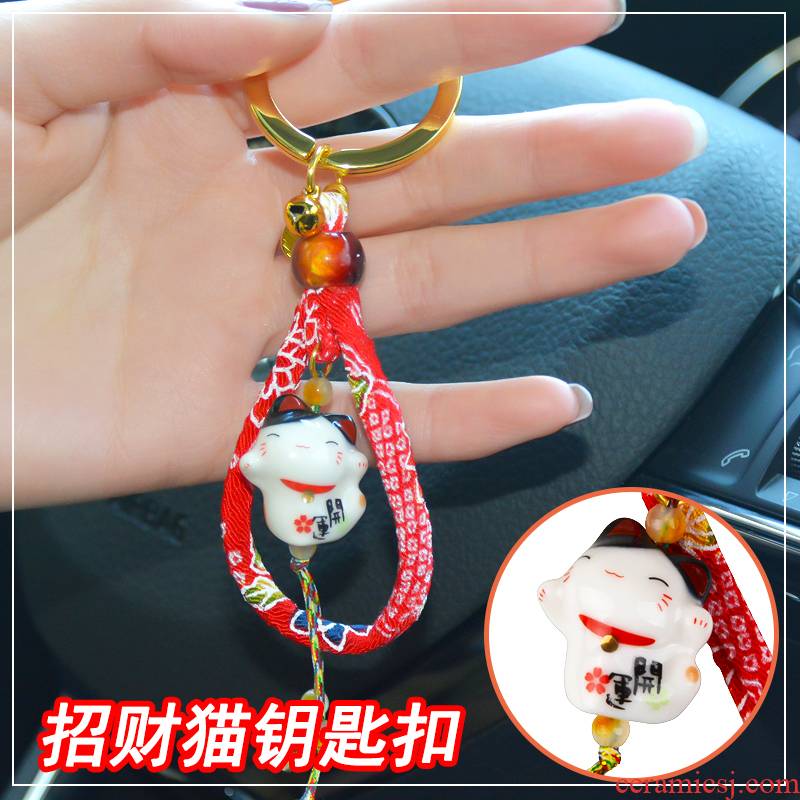 Stone workshop in plutus cat ornament key ring ceramic car key chain and wind express the idea of Japan