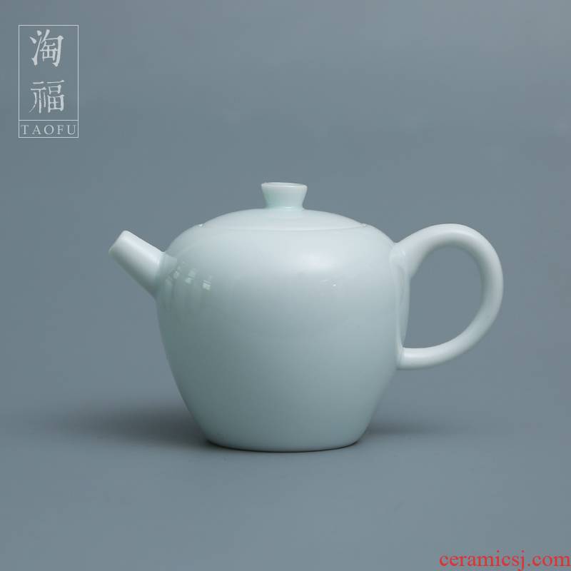 Tao fu jingdezhen blue white porcelain great pearl powder celadon ceramic teapot kung fu tea set household teapot