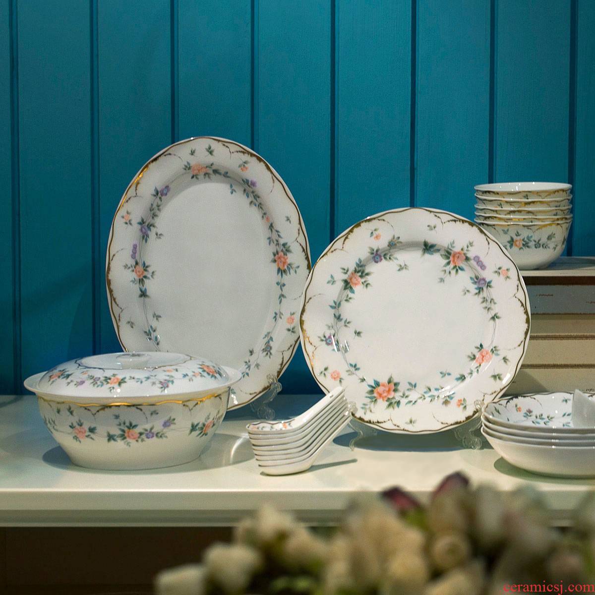 Old porcelain artisan dishes suit jingdezhen daily use ceramics - European tableware suit ipads bowls set tableware bag in the mail