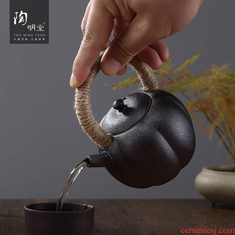 TaoMingTang pumpkin small clay POTS ceramic household coarse pottery teapot contracted kung fu tea accessories girder single pot of restoring ancient ways