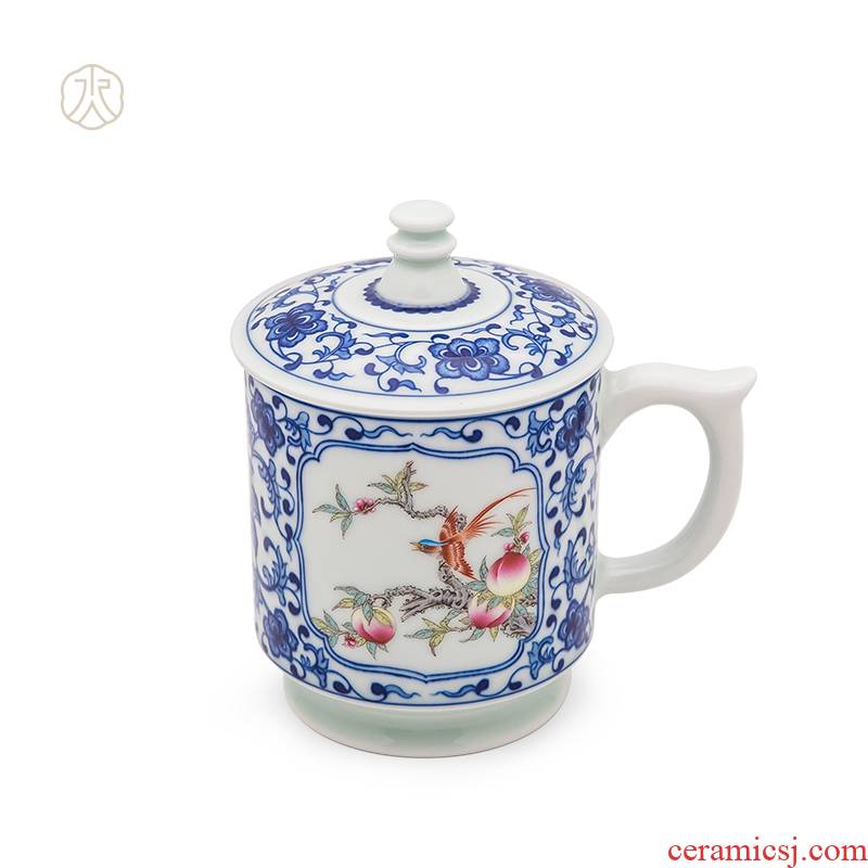 Cheng DE hin kung fu tea set, pure manual jingdezhen ceramic teacups hand - made office cup color 8 fights the color of flowers and birds