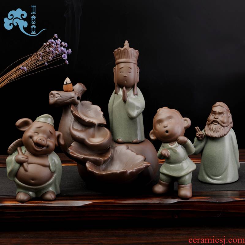 Creative journey to the west ceramics tea furnishing articles pet monkey to obtain buddhist scriptures pig tower sweet deep incense buner