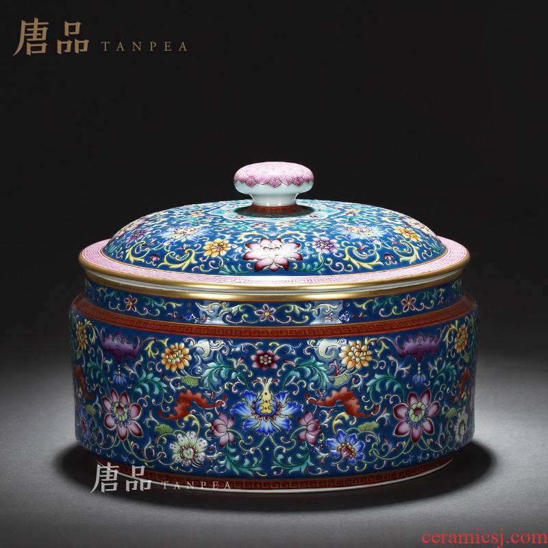Tang Pin ceramic seven loaves dense deposit can sealing pu - erh tea caddy fixings and receives large storage tank jingdezhen furnishing articles