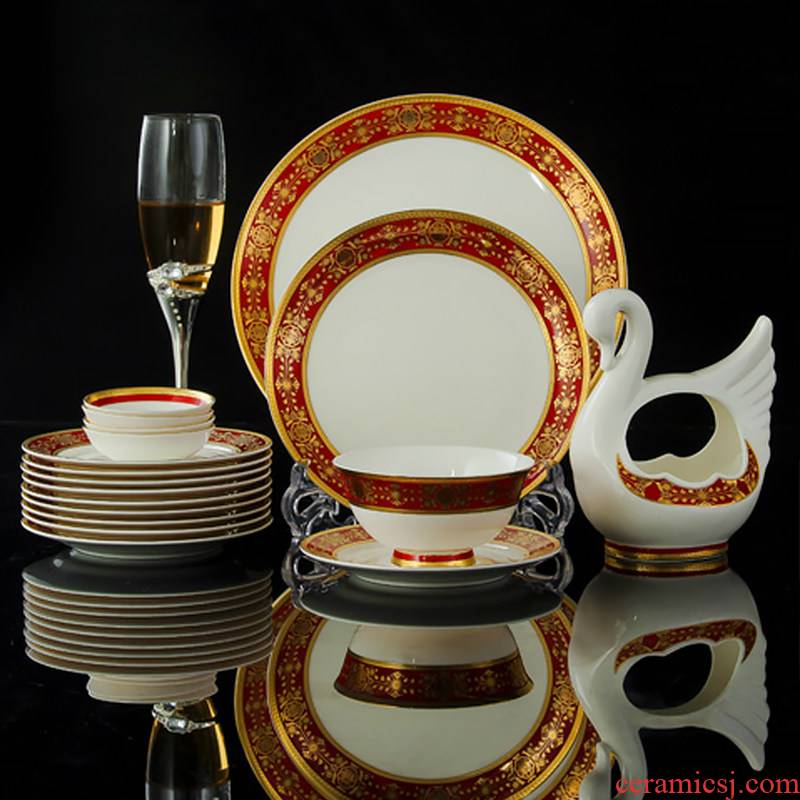 Jingdezhen ceramic dishes suit north European style up phnom penh dishes ipads porcelain tableware I Chinese suit gift set