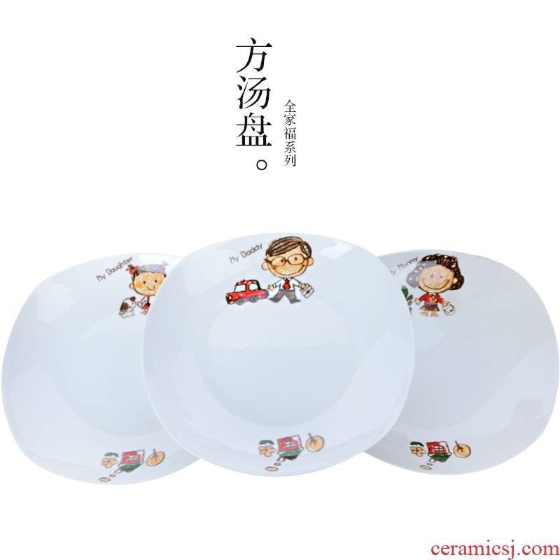Family party LIDS, creative household ipads China party food dish soup plate/suit/8 inch ceramic deep dish plate