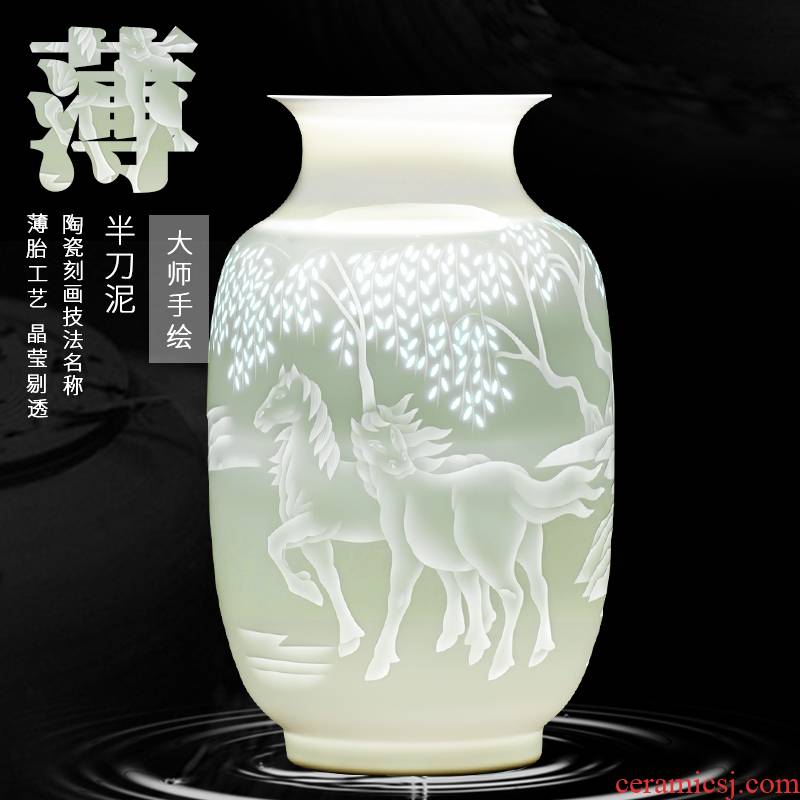Jingdezhen ceramics famous hand - made vases, flower arranging furnishing articles success archaize rich ancient frame sitting room adornment