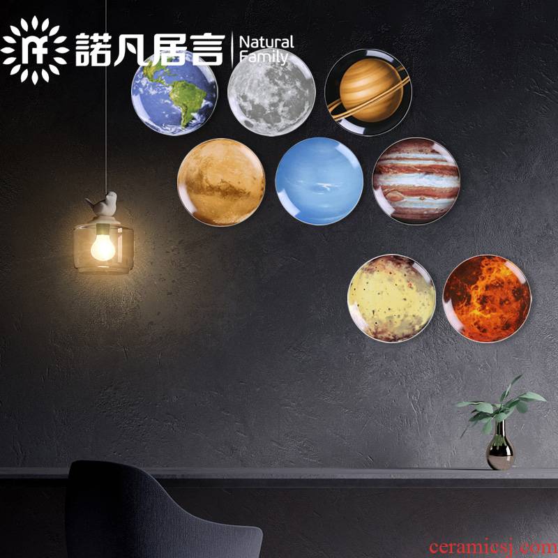 Nordic space universe series planet decoration plate of a planet hanging dish creative ceramic wall act the role of mural decoration plate