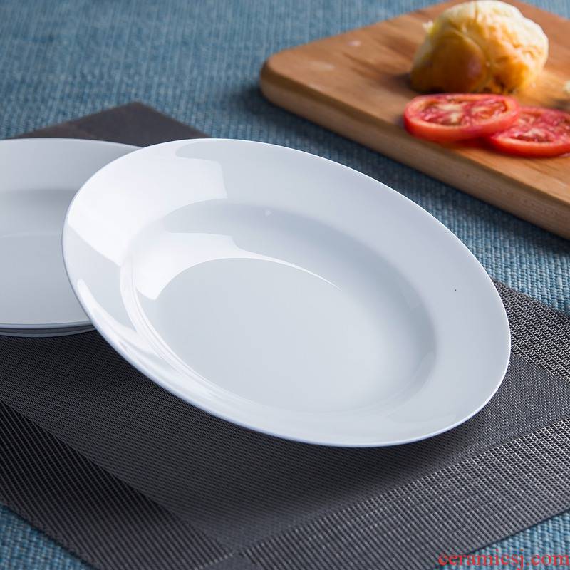Soup dish 789 inch plate deep dish dish meal plate pure white ipads porcelain tableware ceramic plate printing