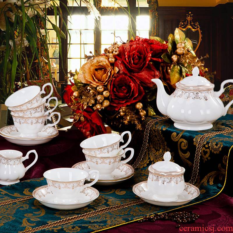 Jingdezhen ceramic coffee set suits for ipads China 15 European English coffee tea cups and saucers combination of household head