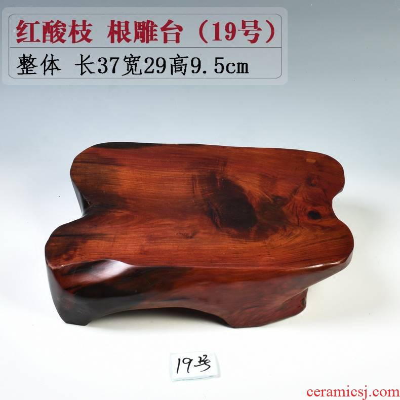 Red rosewood carving root base tea set stone base solid wood, creative household act the role ofing is tasted furnishing articles of handicraft
