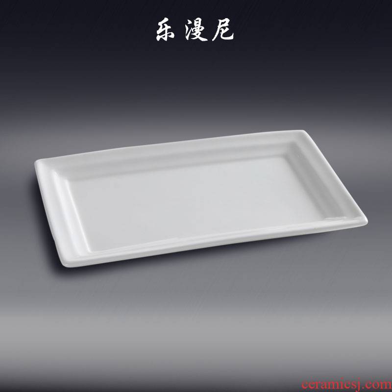 Le diffuse, jas thin rectangular plate line - pure white hotel household ceramics tableware between Chinese and western style steak special dish