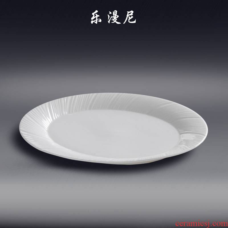 Le diffuse, to spin grain egg - shaped plate pure white hotel ceramic tableware hot dish fish dish