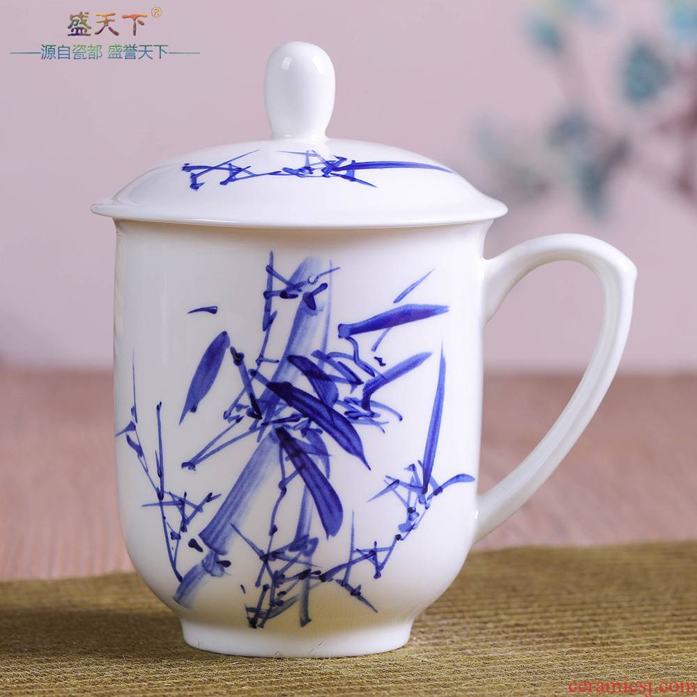 Jingdezhen ceramic porcelain cups with cover glass ceramic cup gift ipads China cups cup office meeting