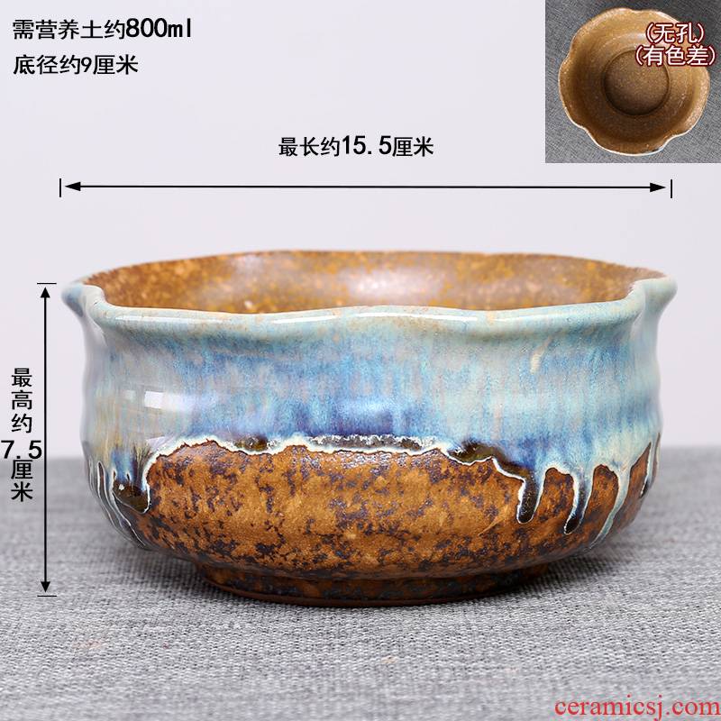 Refers to other non - porous ceramics hydroponic flower POTS bowl lotus copper grass sleep lotus retro creative flower pot