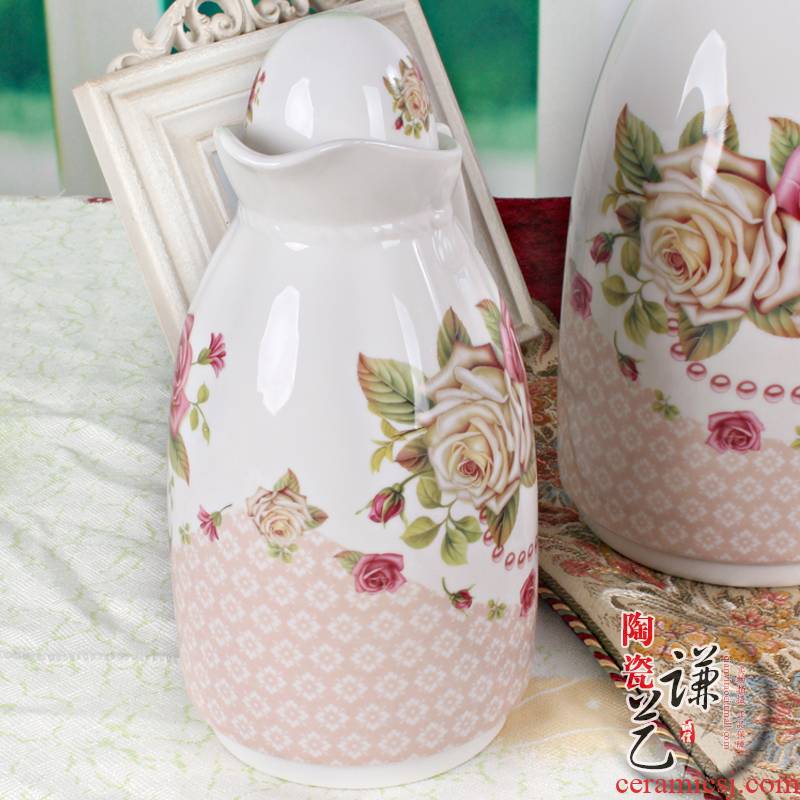 Modest cool art of jingdezhen ceramic kettle is not crack ceramic teapot large - capacity cold juice pot kettle