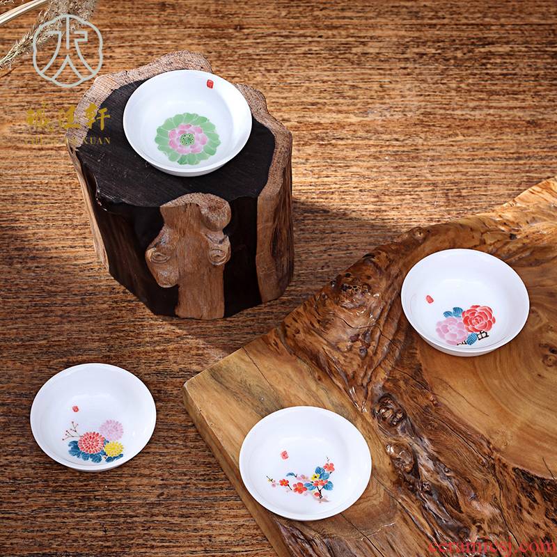 Cheng DE xuan tea sets jingdezhen checking ceramic cup set hand - made single CPU master cup 116 color the four seasons of flowers