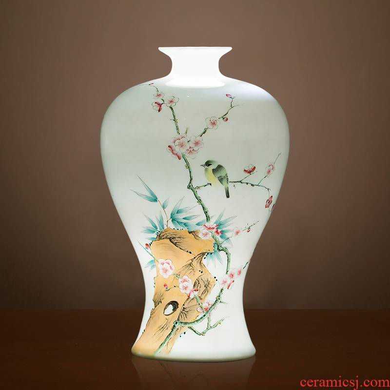 Jingdezhen ceramics vase sitting room place, famous master hand draw pastel rich ancient frame home decoration decoration