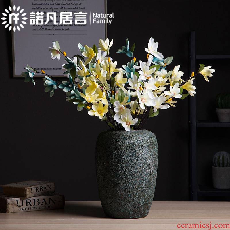 Mesa of ceramic vase furnishing articles retro coarse pottery Nordic dried flowers, flower arranging flowers, sitting room, bedroom decoration do old ideas