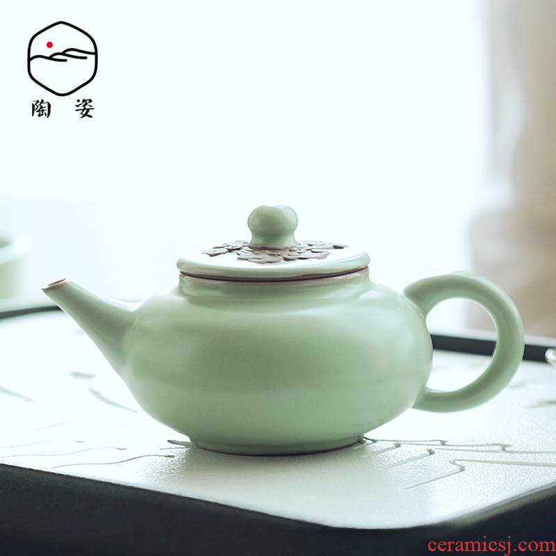Open the slice TaoZi your up kung fu tea pot can keep checking ceramic tea set small home beauty single pot teapot