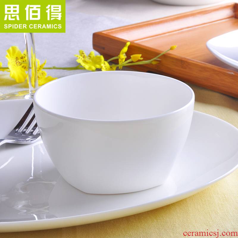Think 4.5 inch and a half times or square ceramic bowls bowl of rice bowls ipads soup bowl pure white rainbow such as bowl bowl tableware lead - free small bowl