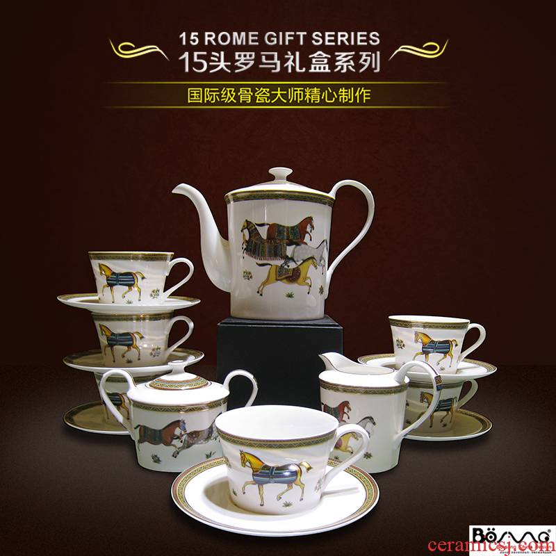 15 I love horse round pot of ipads China continental afternoon tea set ceramic coffee set the teapot cup suit creativity