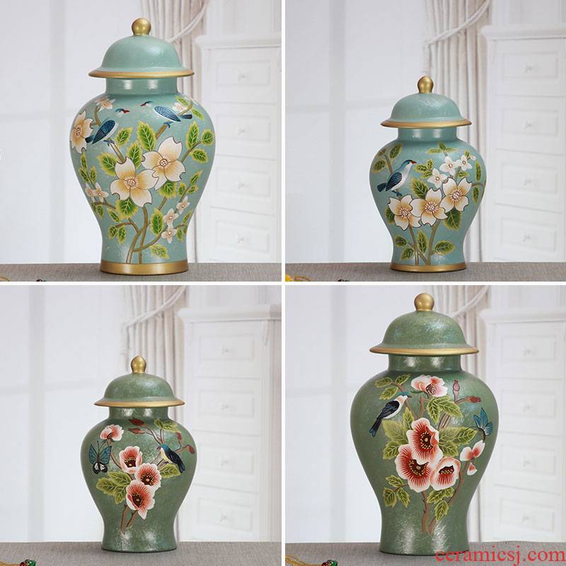 Great well general ceramic bottle of modern home decoration painting of flowers and furnishing articles storage tank sitting room porch American decoration