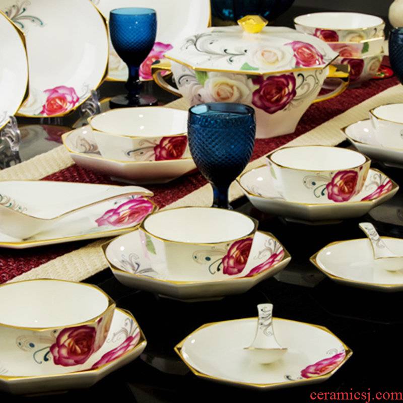 European dishes suit high - grade ipads China tableware suit of jingdezhen ceramic dishes suit to use of wedding gift boxes