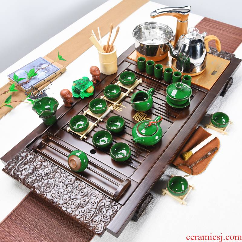 ZongTang ceramic tea set household automatic four unity of violet arenaceous kung fu tea tea solid wood tea tray tea sea