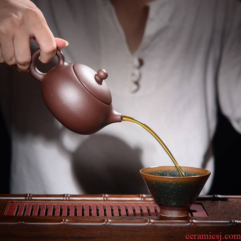 Morning tea yixing are it by the manual old xi shi purple clay pot of large household teapot tea to send tea cups