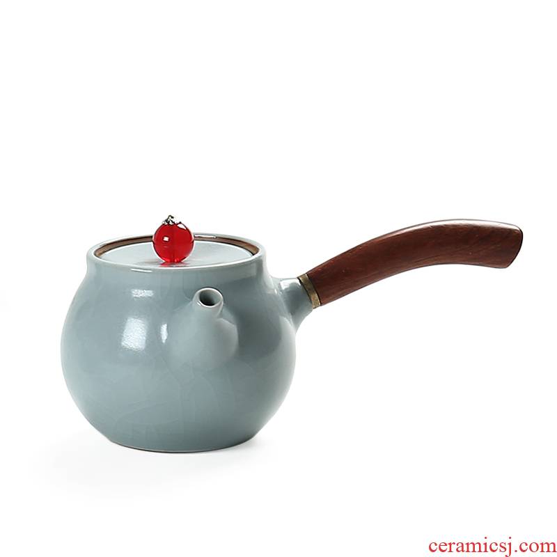 ZongTang to yet open sky blue your up and exquisite pot of your porcelain long handle cross the side of the kung fu tea set the teapot
